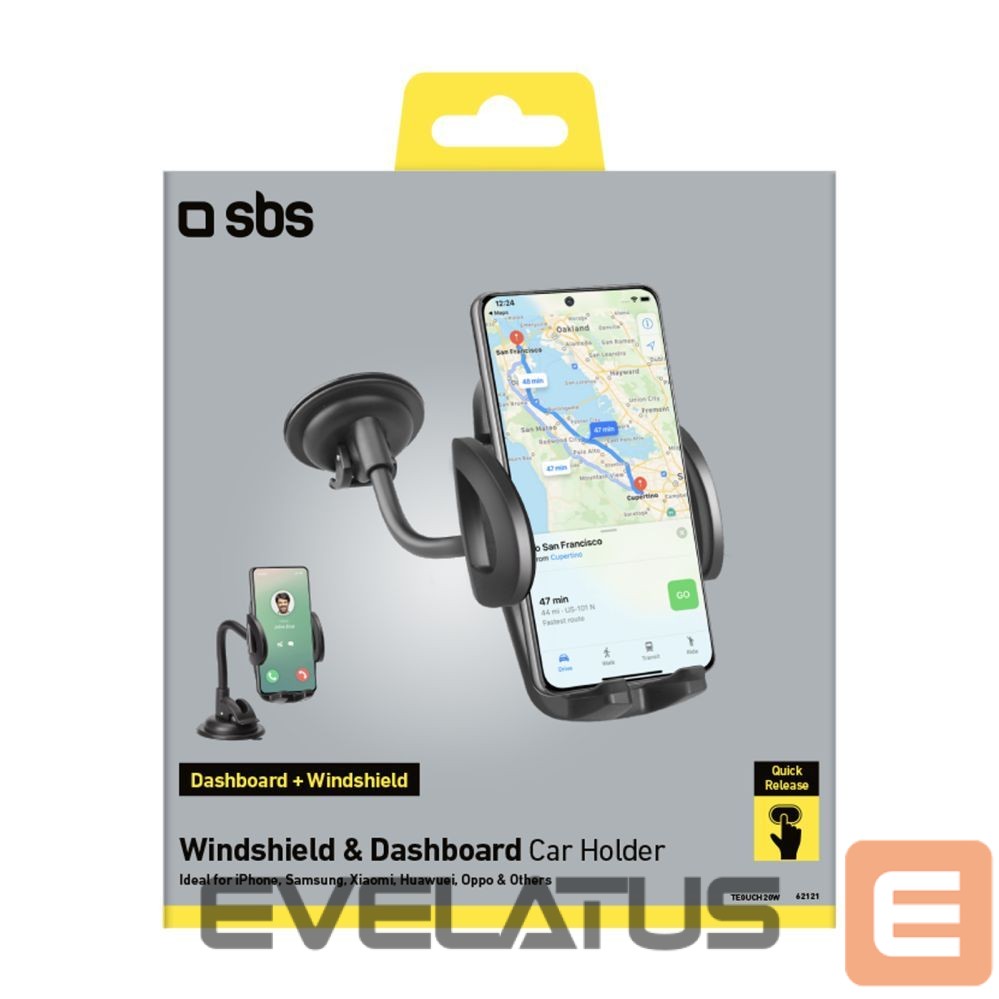 Auto holder SBS SBS TE0UCH20W Smartphone Holder for 6.8" on Glass - Black