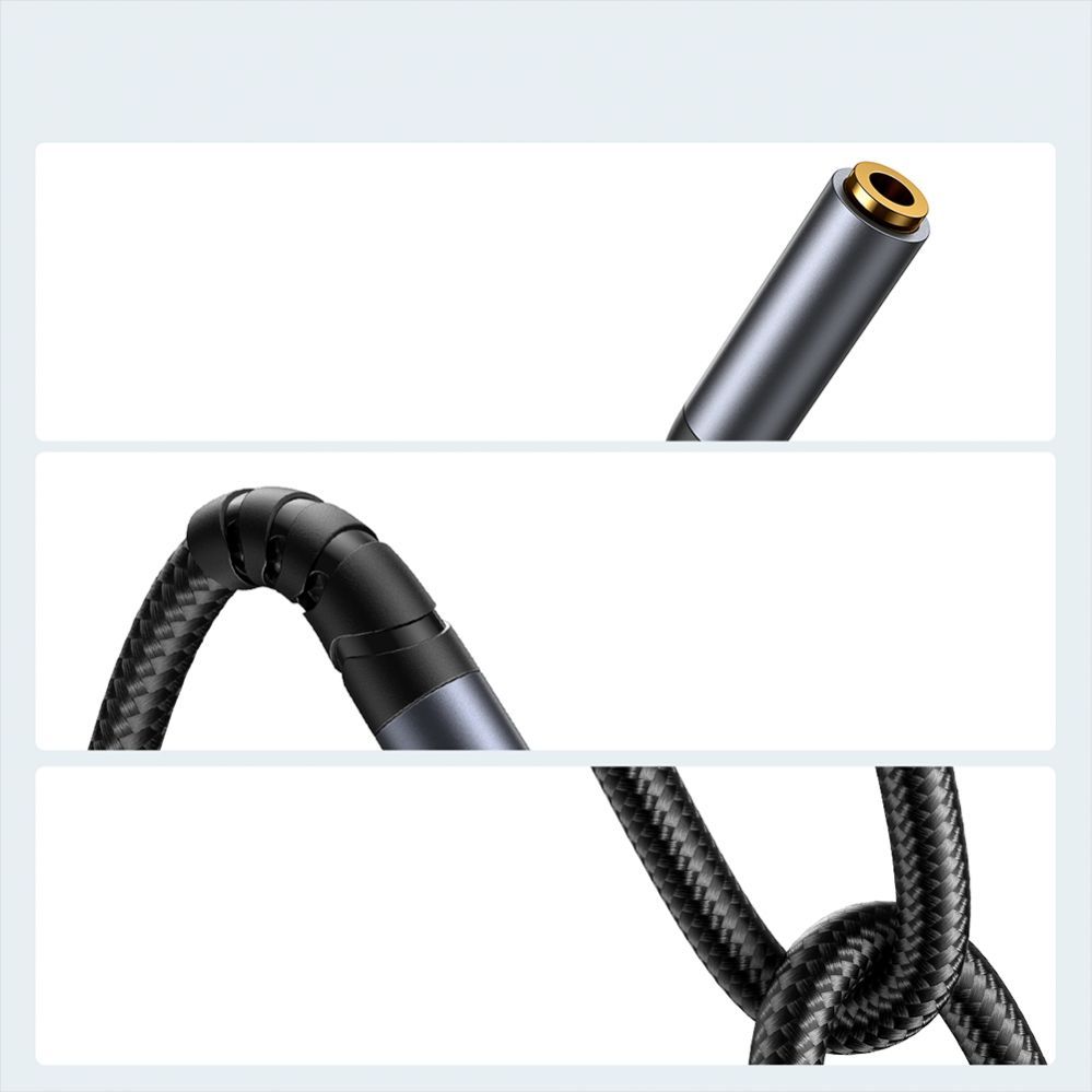 Üleminek Joyroom Joyroom stereo audio cable AUX 3.5 mm mini jack (male) - mini jack (female) 1.2 m black (SY-A09)