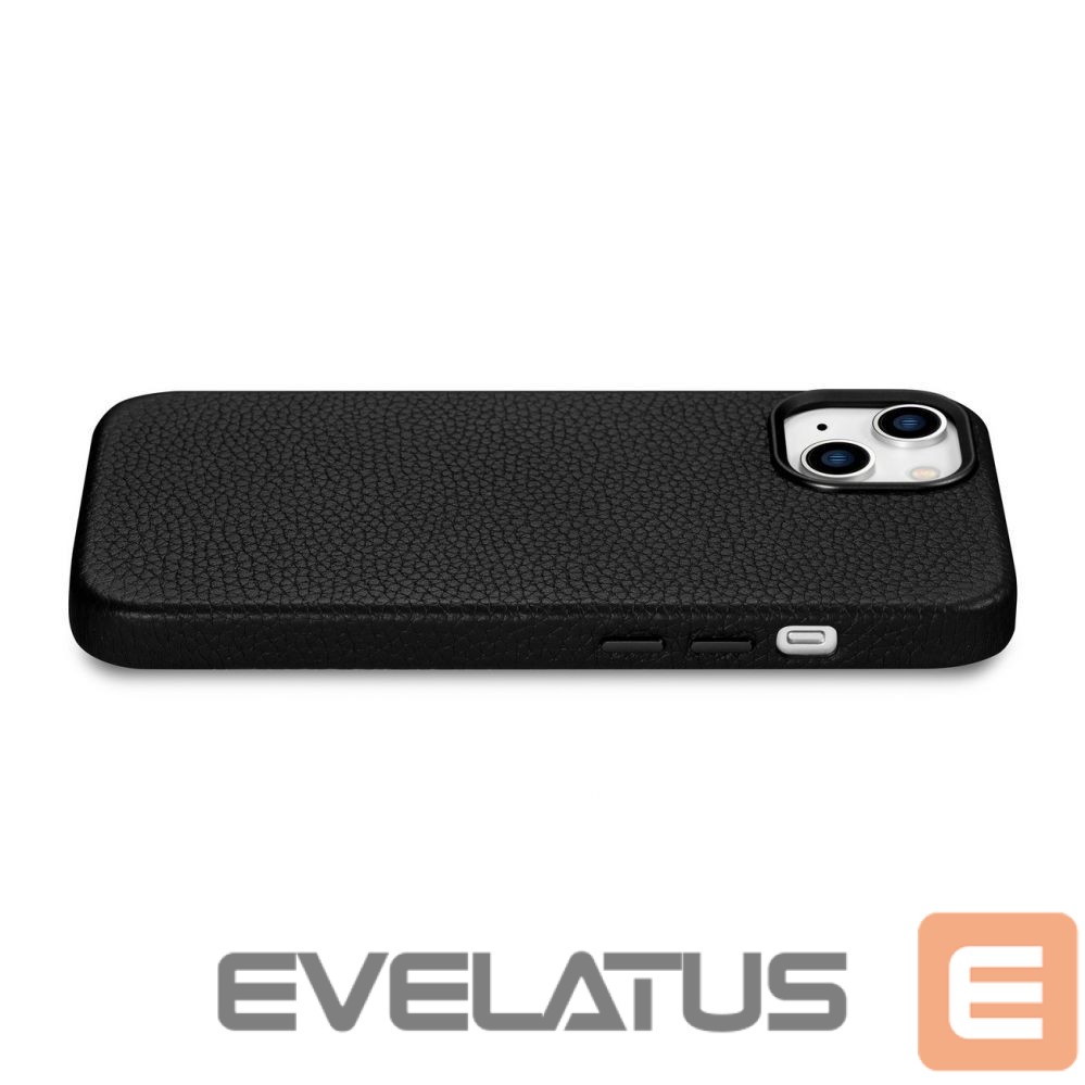 Tagakaaned iCarer iCarer Litchi Premium Leather Case iPhone 14 Magnetic Leather Case with MagSafe Black (WMI14220709-BK)