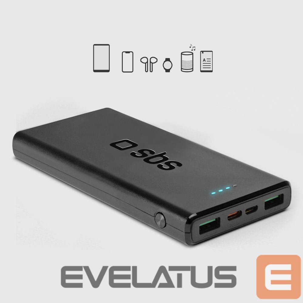 Väline aku SBS Powerbank SBS TTBB10000FASTPD20K 10000 mAh 20W with Power Delivery - black