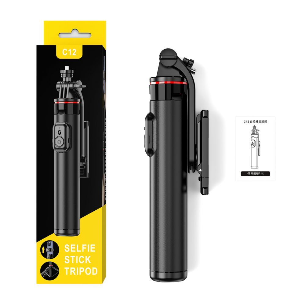 Camera accessory Hurtel Selfie stick WC1Y2S 1.3m aluminum alloy telescopic tripod with phone holder - black