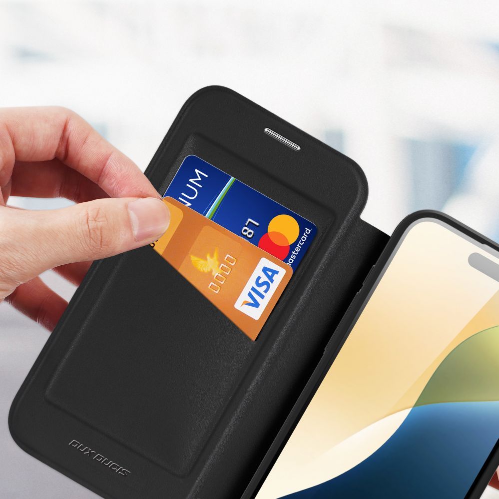 Tagakaaned Dux Ducis Dux Ducis Skin X Pro iPhone 16 Case with MagSafe and Flip Cover - Black