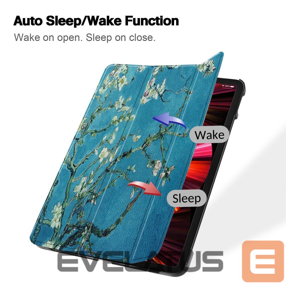 Kaaned iLike IdeaTab M10 10.1 3rd Gen Tri-Fold Eco-Leather Stand Case Sakura