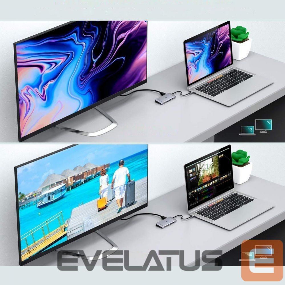 Muu arvutitarvik Choetech Choetech 9in1 multifunctional USB Type C HUB - 3x USB 3.2 Gen 1 / SD and TF memory card reader / HDMI 4K 30Hz / VGA Full HD 60Hz / USB Type C / RJ45 gray (HUB-M15 gray)