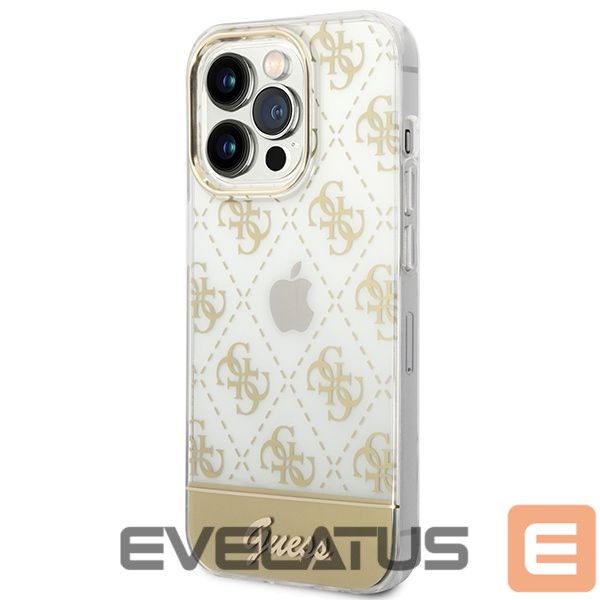 Aizmugurējais vāciņš Guess Guess GUHCP14XHG4MHG iPhone 14 Pro Max 6.7 "gold / gold hardcase 4G Pattern Script