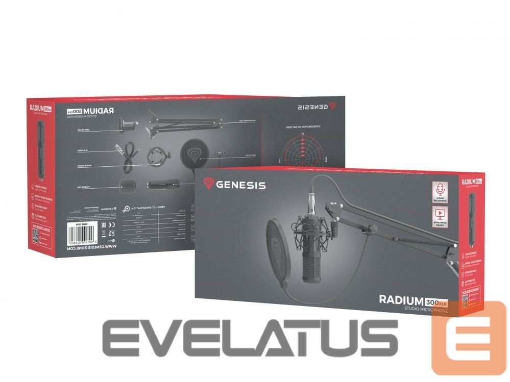 Cita datorprece Genesis Gaming Microphone Radium 300 Black, Wired