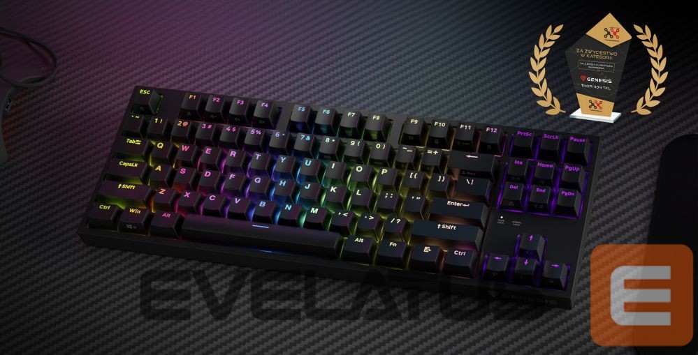 Arvuti klaviatuur Genesis Mechanical Gaming Keyboard THOR 404 TKL RGB Mechanical Gaming Keyboard Wired US Gateron Yellow Pro USB Type-A 1005 g