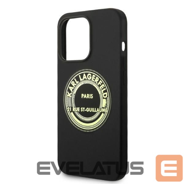 Aizmugurējais vāciņš Karl Lagerfeld Karl Lagerfeld KLHCP14XSRSGRCK iPhone 14 Pro Max 6.7 "hardcase black / black Silicone RSG