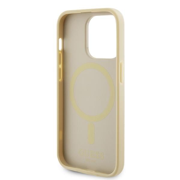 Tagakaaned Guess Guess GUHMP15LPSAHMCB iPhone 15 Pro 6.1" gold/gold hardcase Saffiano MagSafe