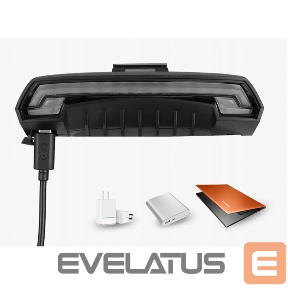 Jalgratta tarvik Rockbros Rockbros LKWD-R1 Rear Bike Light with Laser and Remote Control + Micro USB - USB-A Cable - Black