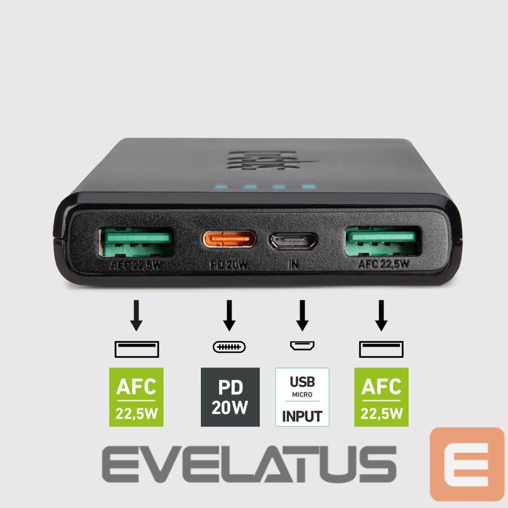 Väline aku SBS Powerbank SBS TTBB10000FASTPD20K 10000 mAh 20W with Power Delivery - black