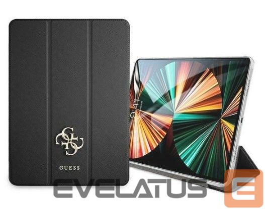 Kaaned Guess iPad 11 2021 Book Cover Saffiano Collection Black