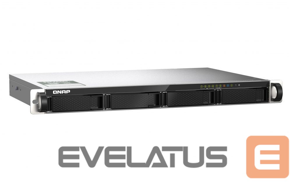 Zibatmiņa QNAP 4-Bay NAS TS-435XeU-4G Up to 4 HDD/SSD Hot-Swap, CN9130 / CN9131 ARMv8 Cortex-A72 Quad-Core, Processor frequency 2.2 GHz, 4 GB, DDR4, 2x10 Gigabit Ethernet SFP+; 2x2.5 Gigabit Ethernet; 2 x M.2 2280 1x PCIe Gen 3; 2x USB 3.2 Gen 1; 2x USB 2.0