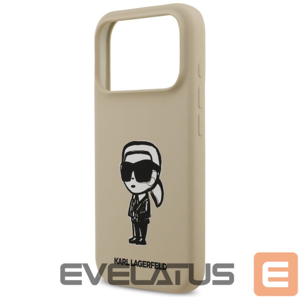 Tagakaaned Karl Lagerfeld Apple KARL LAGERFELD case for IPHONE 17 Pro compatible with MagSafe KLHMP17LSKIGROW (Silicone W/ KL Sketch & Logo) brown Brown