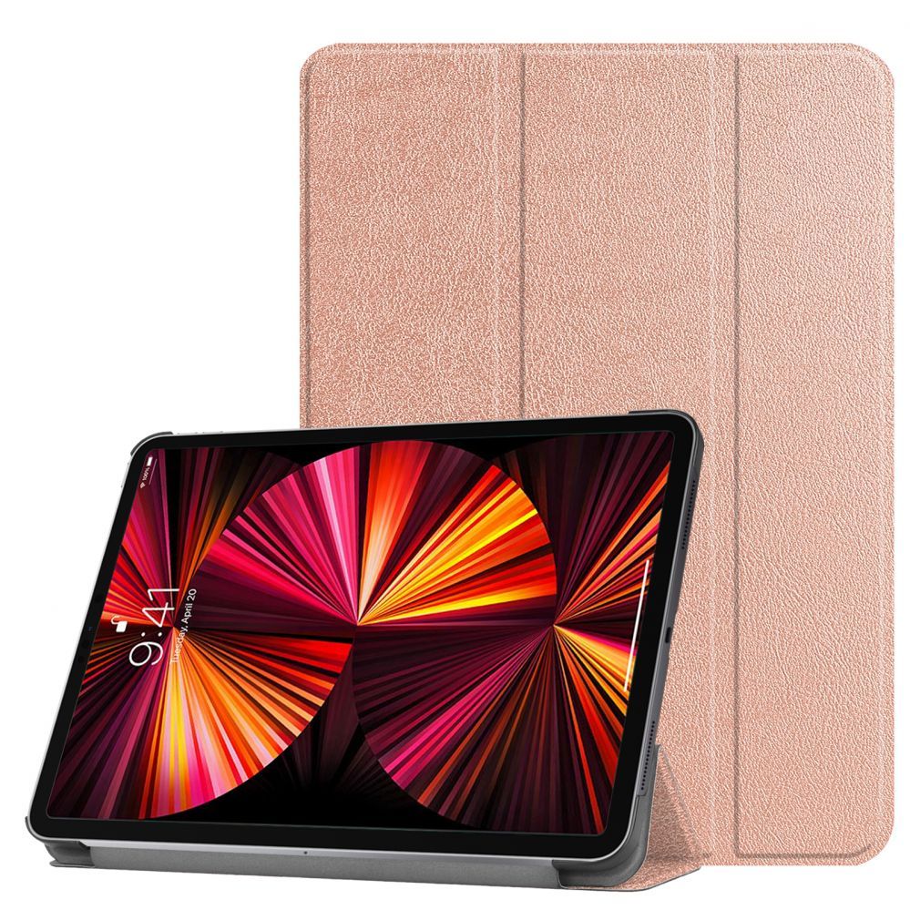 Book case iLike iPad 10.2 Tri-Fold Eco-Leather Stand Case Rose Gold
