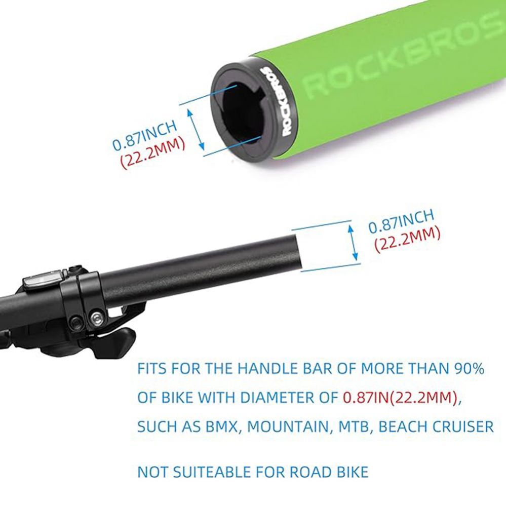 Jalgratta tarvik Rockbros Rockbros BT1001GNBK sponge bicycle handlebar grips - green and black
