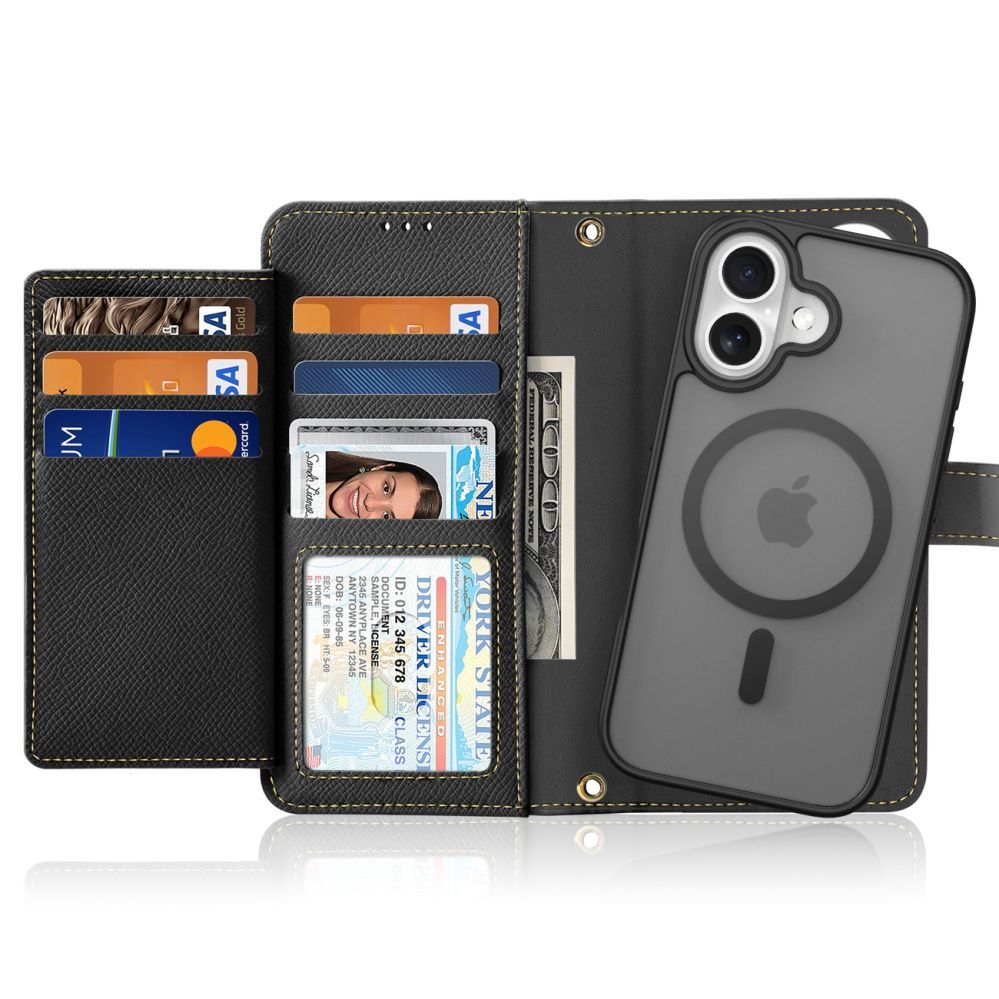 Back panel cover Dux Ducis Dux Ducis Lawa Leather Case for iPhone 16 - Black