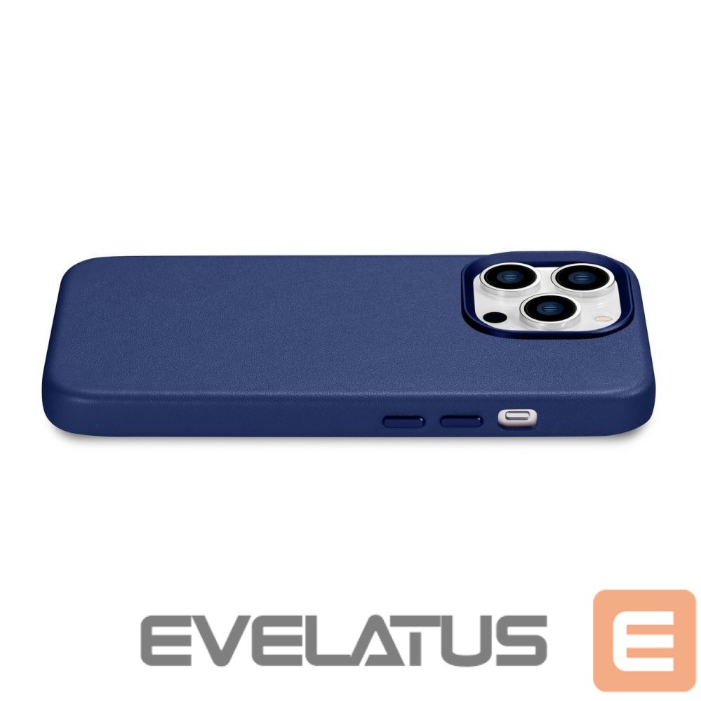 Aizmugurējais vāciņš iCarer iCarer Case Leather Cover Genuine Leather Case for iPhone 14 Pro Max blue (WMI14220708-BU) (MagSafe compatible)