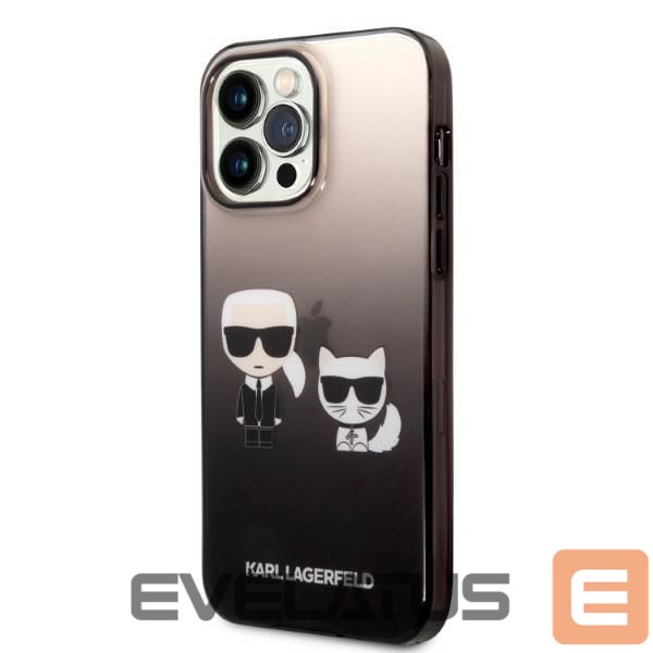 Back panel cover Karl Lagerfeld Karl Lagerfeld KLHCP14LTGKCK iPhone 14 Pro 6.1 "hardcase black / black Gradient Ikonik Karl & Choupette