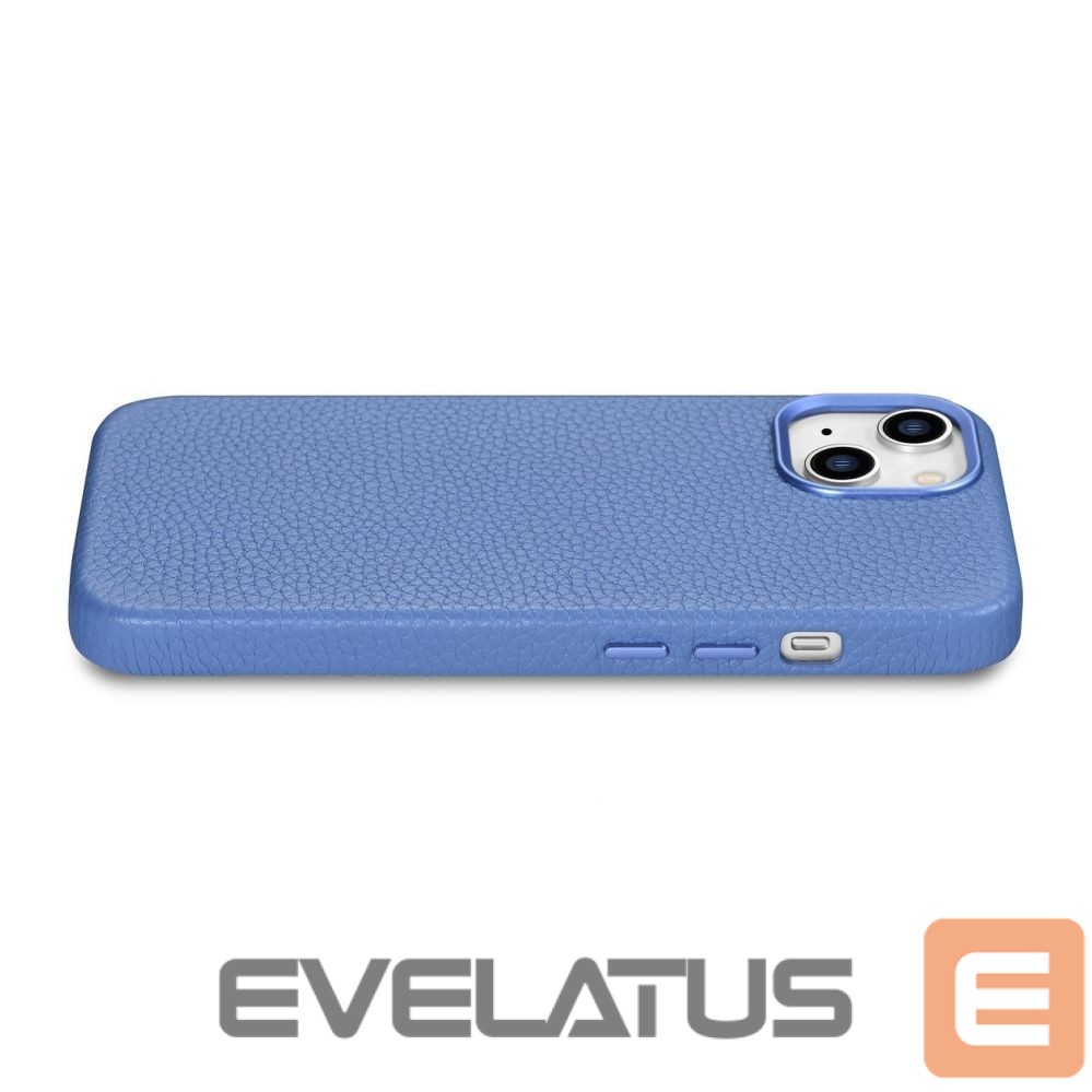 Tagakaaned iCarer iCarer Litchi Premium Leather Case iPhone 14 Plus Magnetic Leather Case with MagSafe Light Blue (WMI14220711-LB)