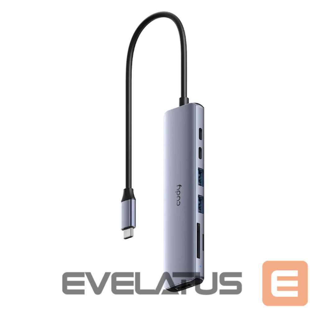 Routers Cudy UH407 PortMate USB-C 7-in-1 Hub 4K 60Hz HDMI USB-C PD USB-A SD TF Aluminum Grey