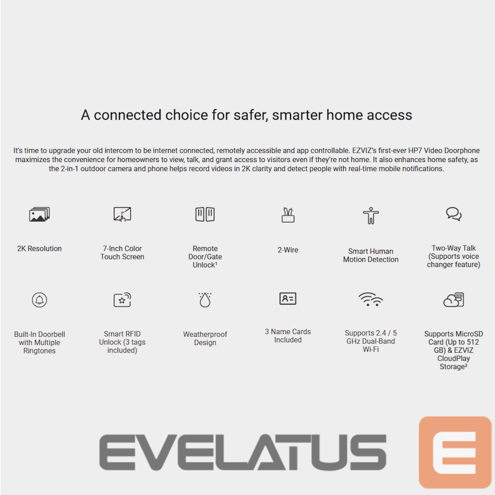 Viedierīce EZVIZ Smart home doorbell Image Sensor