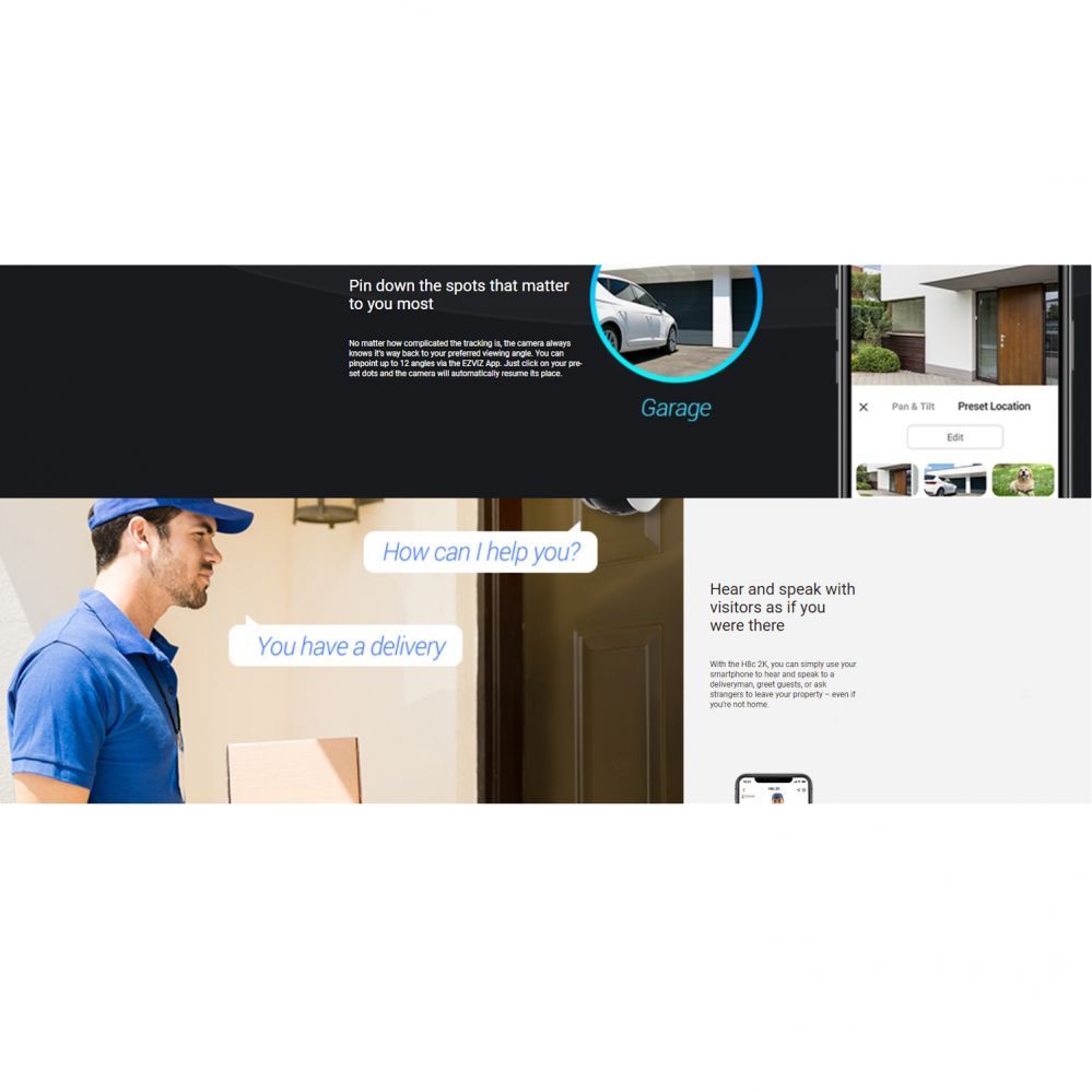 Dash cam EZVIZ EZVIZ H8C CS-H8C Wi-Fi Outdoor Pan & Tilt Camera White