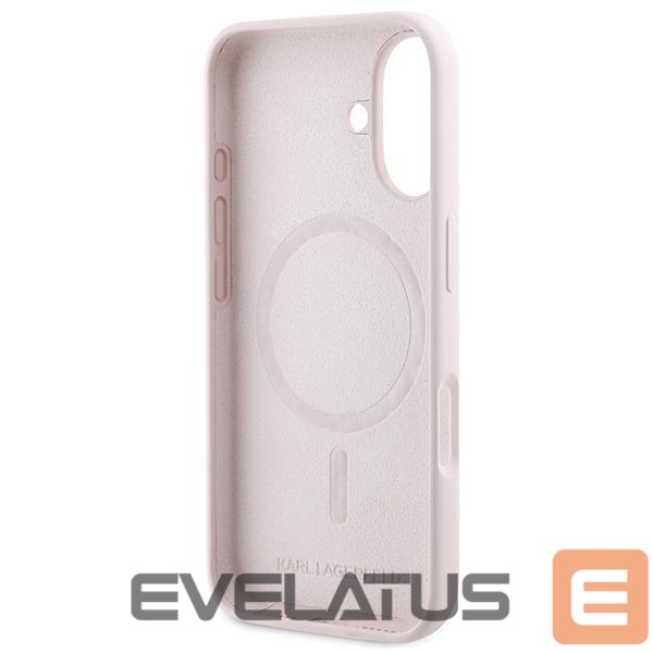 Tagakaaned Karl Lagerfeld Karl Lagerfeld Silicone Karl&Choupette Heads Ring MagSafe iPhone 16 Case - Pink