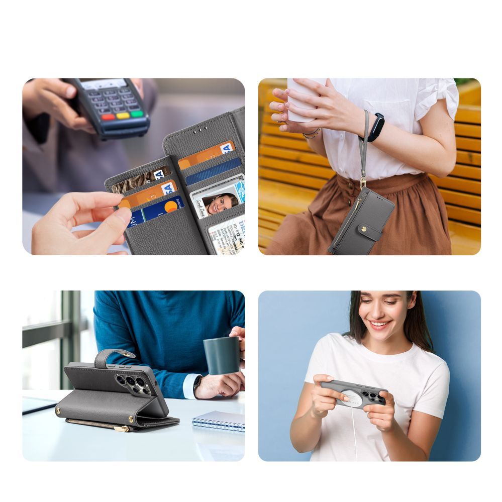 Back panel cover Dux Ducis Dux Ducis Lawa Leather Case for Samsung Galaxy S25 Ultra with Detachable Magnetic Wallet - Gray