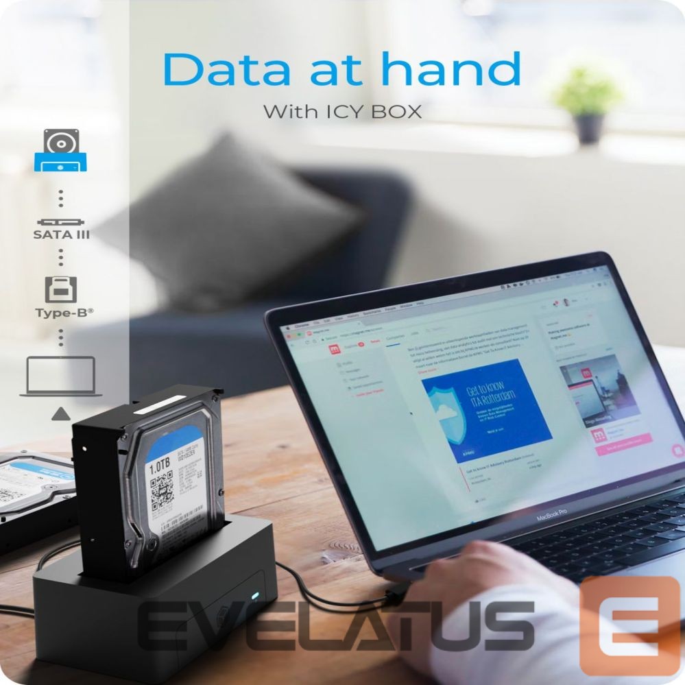 Cita datorprece Raidsonic Icy Box IB-1121-U3 DockingStation for 1x 2.5"/3.5" SATA I/II/III, USB 3.2 Gen 1, Power Supply, Black