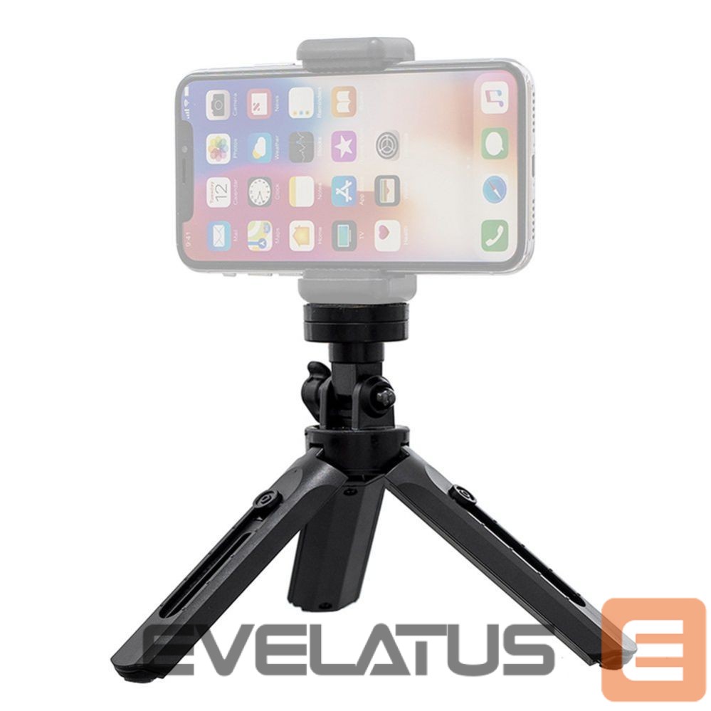 Camera accessory Hurtel Mini tripod selfie stick holder for phone camera GoPro 16 - 21 cm black