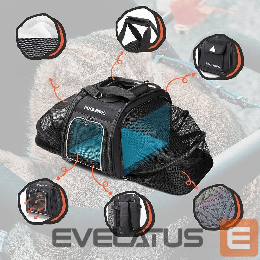 Bicycle accessory Rockbros Rockbros 30140028001 transport bicycle bag for cats and dogs - black