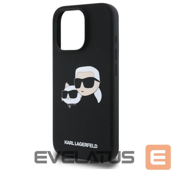 Tagakaaned Karl Lagerfeld Karl Lagerfeld Silicone Case Heads Print MagSafe for iPhone 16 Pro - Black