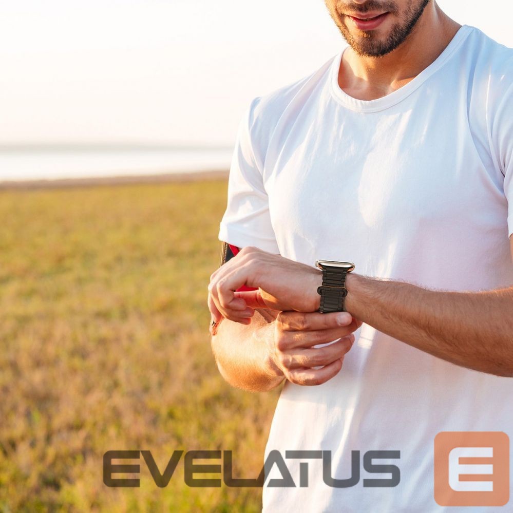 Dirželis Dux Ducis Dux Ducis Strap (Armor Version) Apple Watch SE Strap, 9, 8, 7, 6, 5, 4, 3, 2, 1 (41, 40, 38 mm) Silicone Magnetic Band Bracelet Black/Orange