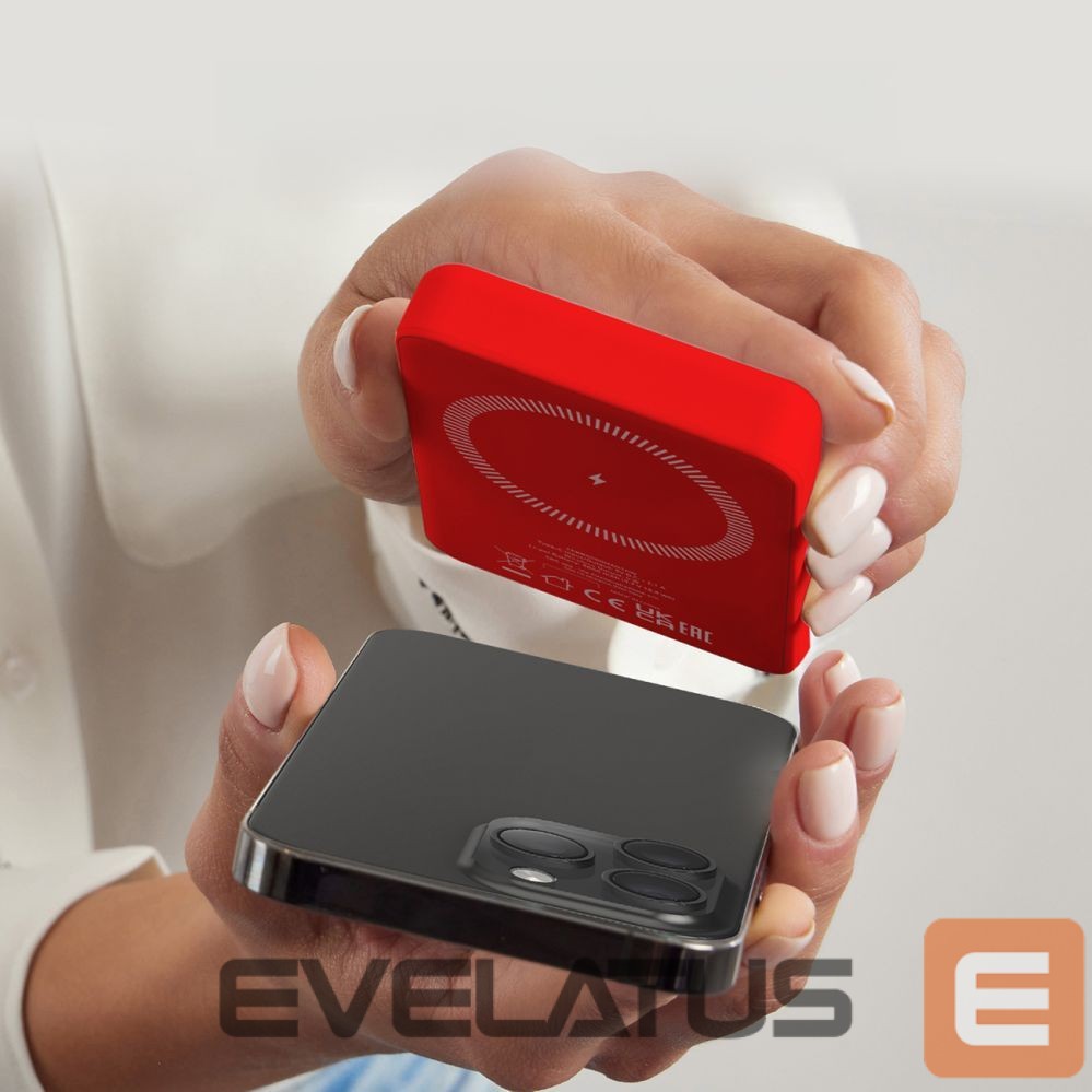 Väline aku SBS Powerbank SBS TEBB5000MAG1CR 5000 mAh compatible with MagSafe - red