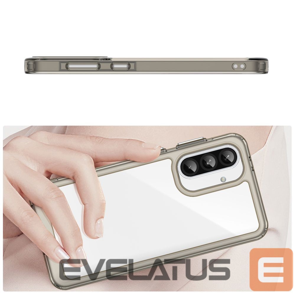 Back panel cover Hurtel Outer Space Case for Samsung Galaxy A56 Cover with Flexible Frame - Semi-Transparent, Black