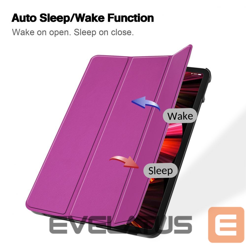 Kaaned iLike Galaxy Tab S7 FE 12.4 Tri-Fold Eco-Leather Stand Case Purple