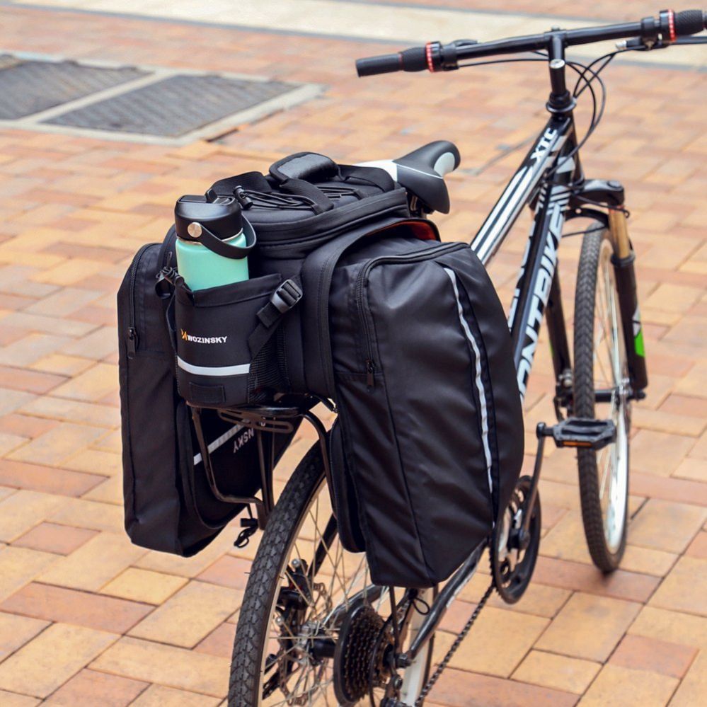 Bicycle accessory Wozinsky Wozinsky roomy bike carrier bag 35L (rain cover included) black (WBB19BK)