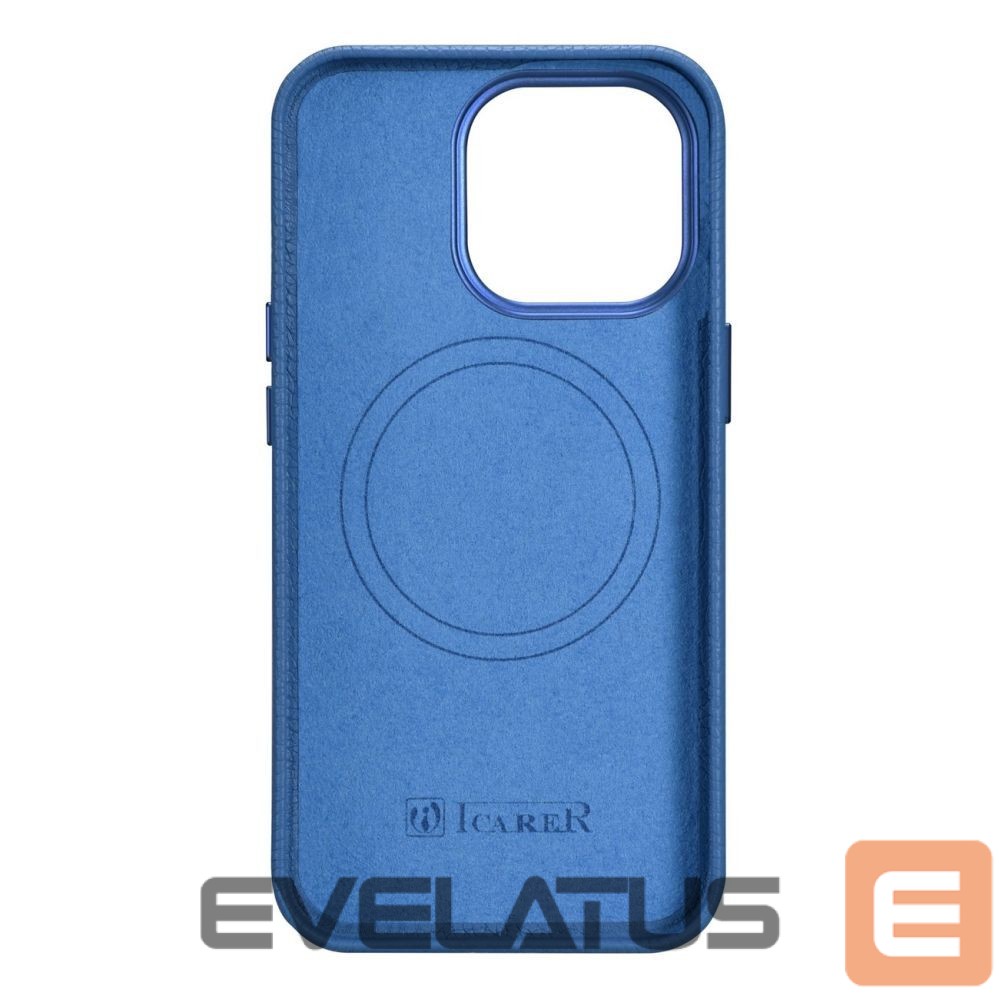 Tagakaaned iCarer iCarer Litchi Premium Leather Case iPhone 14 Pro Magnetic Leather Case with MagSafe Light Blue (WMI14220710-LB)