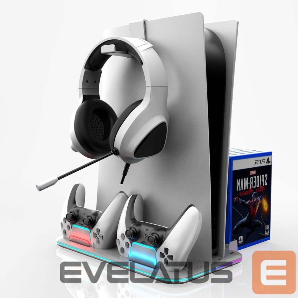 Other Computer Accessory iLike Sim Cooler stand with controller charger for Sony Play Station 5 / 5 Slim RGB Black