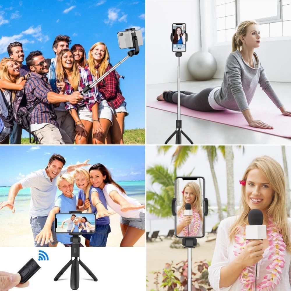 Camera accessory Tech-Protect Tech-Protect L02S Bluetooth selfie stick with tripod up to 72cm - black
