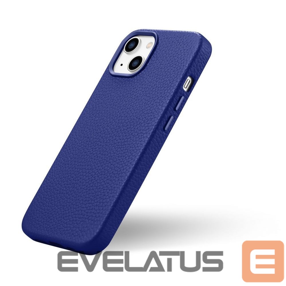 Tagakaaned iCarer iCarer Litchi Premium Leather Case iPhone 14 Plus Magnetic Leather Case with MagSafe Dark Blue (WMI14220711-DB)