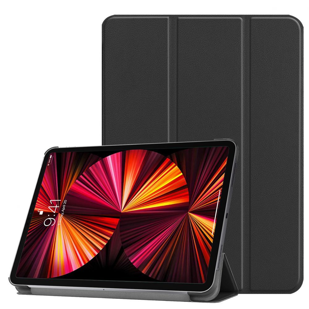 Kaaned iLike IdeaTab M10 Plus 10.6 3rd Gen TB125 / TB128 Tri-Fold Eco-Leather Stand Case Black