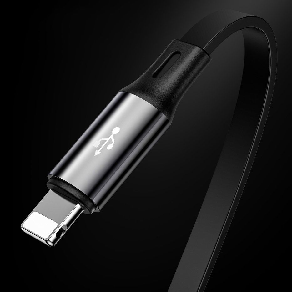 Cable Baseus Baseus Golden Loop 3in1 retractable cable USB - micro USB / Lightning / USB-C 3.5A 35cm - 120cm black (CAMLT-JH01)