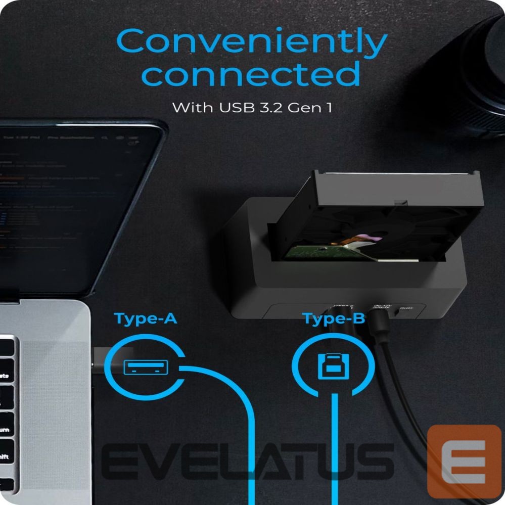 Cita datorprece Raidsonic Icy Box IB-1121-U3 DockingStation for 1x 2.5"/3.5" SATA I/II/III, USB 3.2 Gen 1, Power Supply, Black