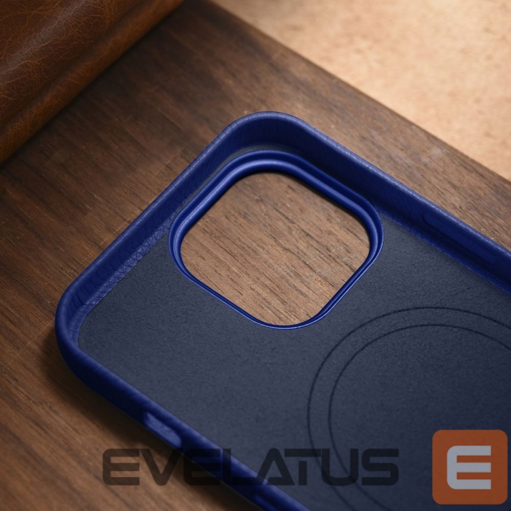 Tagakaaned iCarer iCarer Litchi Premium Leather Case iPhone 14 Pro Magnetic Leather Case with MagSafe Dark Blue (WMI14220710-DB)