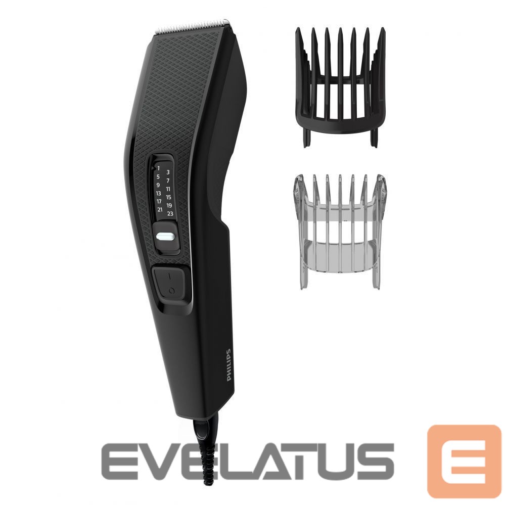 Juukselõikur Philips Hair Clipper HC3510/15 Series 3000 Corded, Step precise 2 mm, 13, Black