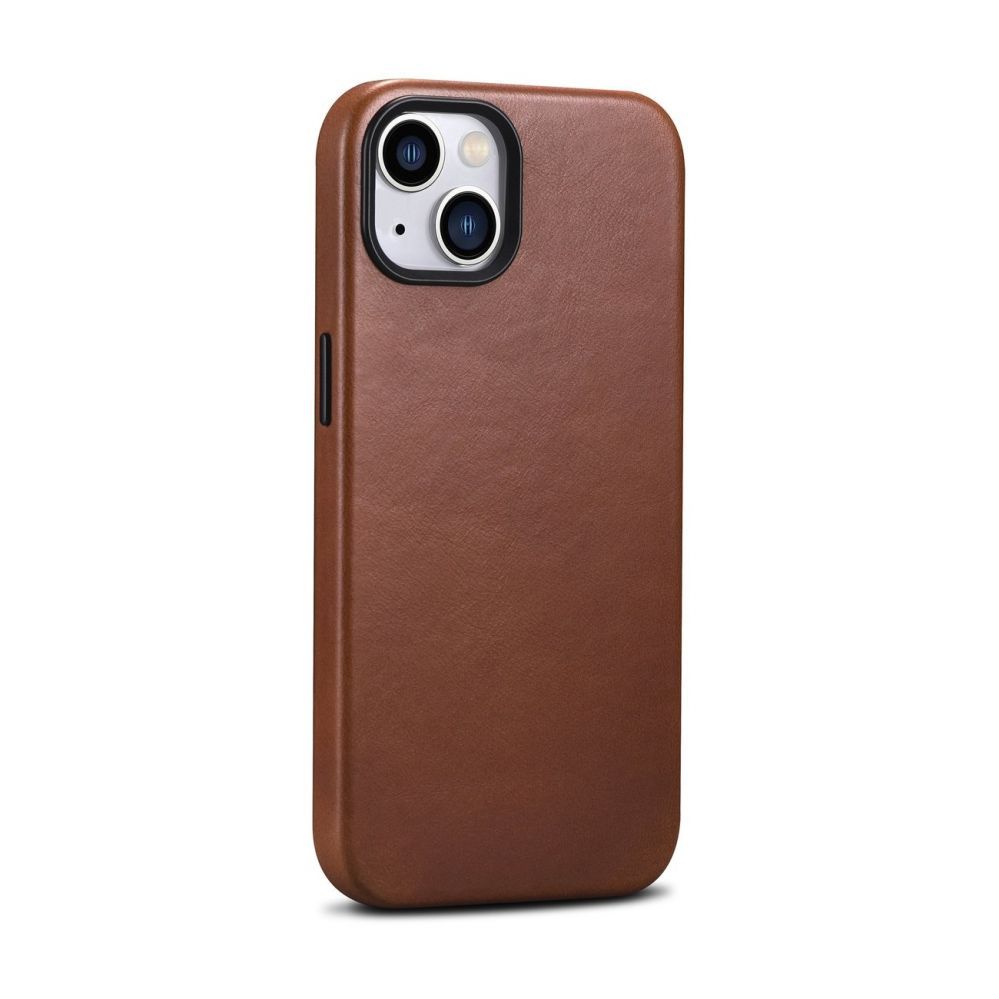Tagakaaned iCarer iCarer Oil Wax Premium Leather Case iPhone 14 Plus Magnetic Leather Case with MagSafe Brown (WMI14220703-RB)