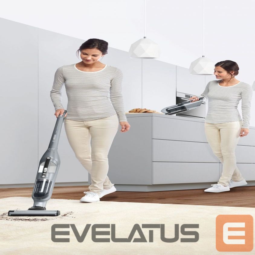 Dulkių siurblys Bosch Vacuum Cleaner | BCH3P210 Series 4 | Cordless operating | Handstick | 21.6 V | Operating time (max) 50 min | Silver | Warranty 24 month(s)