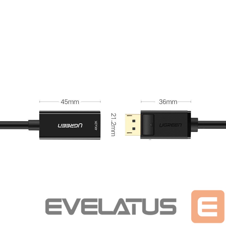 Kaabel Ugreen Cable from DisplayPort (Male) to HDMI (Female) (Unidirectional) 1080P 60Hz 12bit Black (40362)